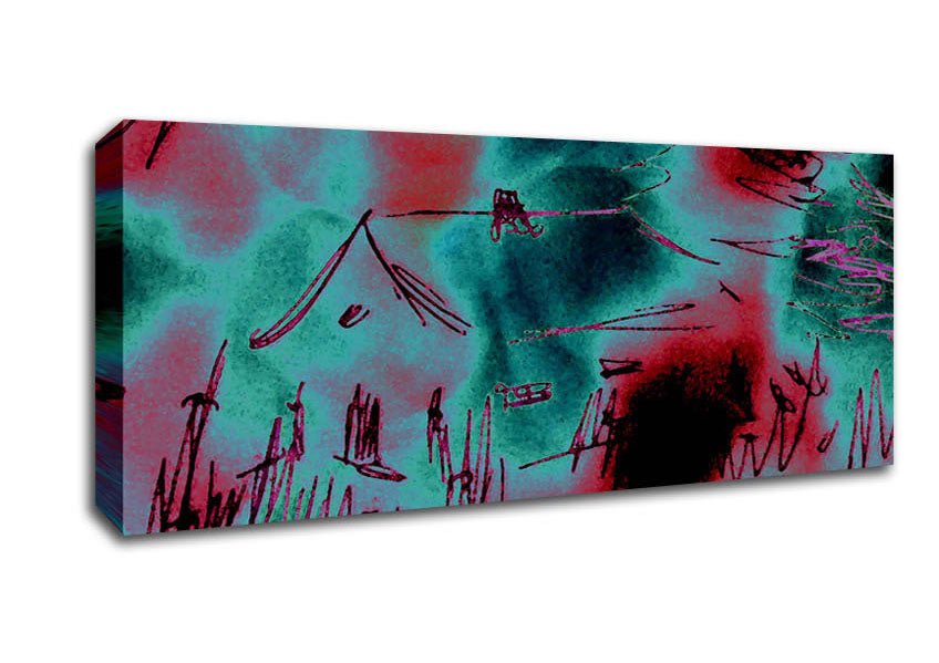 Picture of Poppy Sky House Panoramic Canvas Wall Art