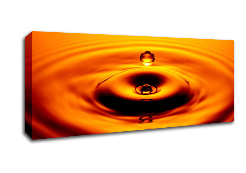 Picture of Orange Water Droplet Panoramic Canvas Wall Art