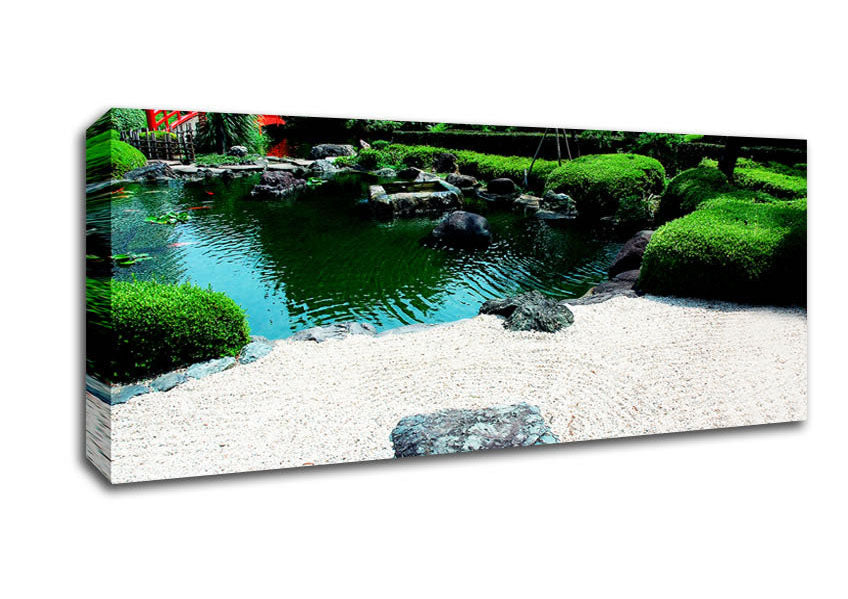 Picture of Peaceful Chinese Garden Panoramic Canvas Wall Art