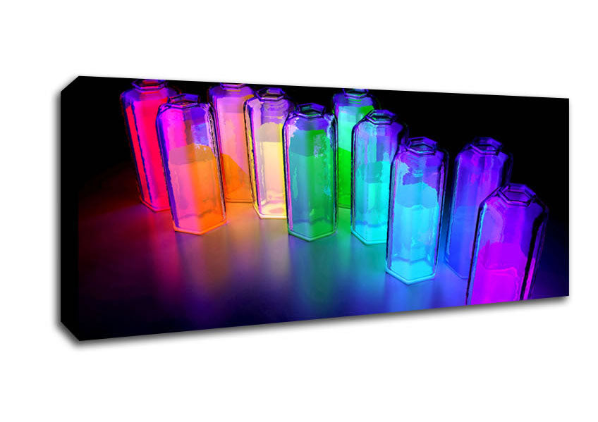 Picture of Vibrant Rainbow Tubes Panoramic Canvas Wall Art