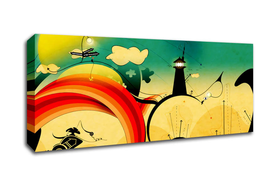 Picture of Magical Lighthouse Panoramic Canvas Wall Art
