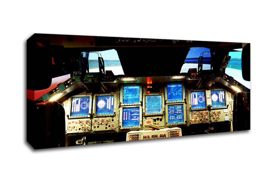 Picture of Nasa Cockpit Moon Rocket Panoramic Canvas Wall Art