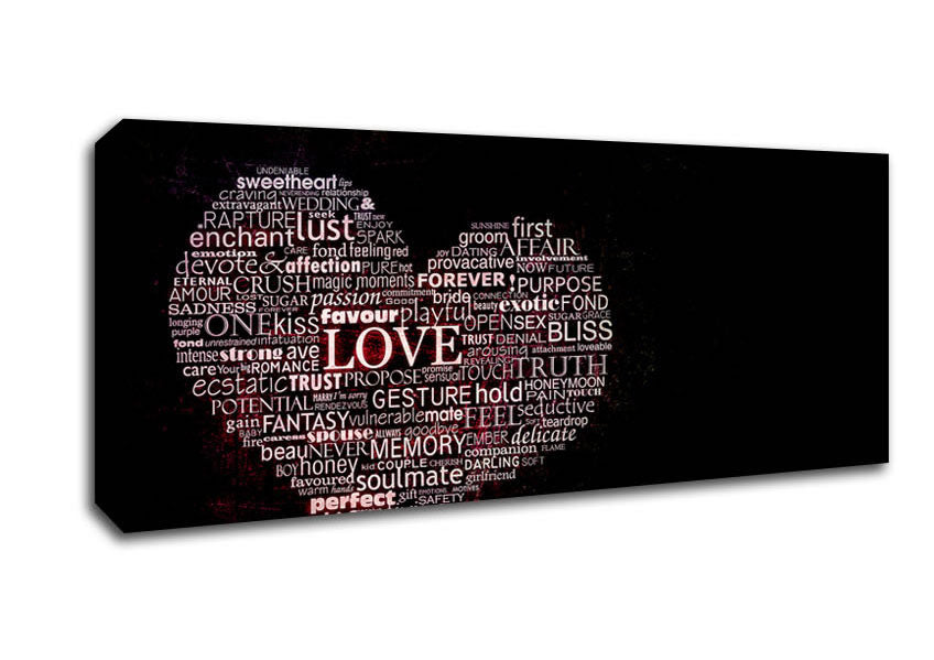 Picture of Words Of Love Panoramic Canvas Wall Art
