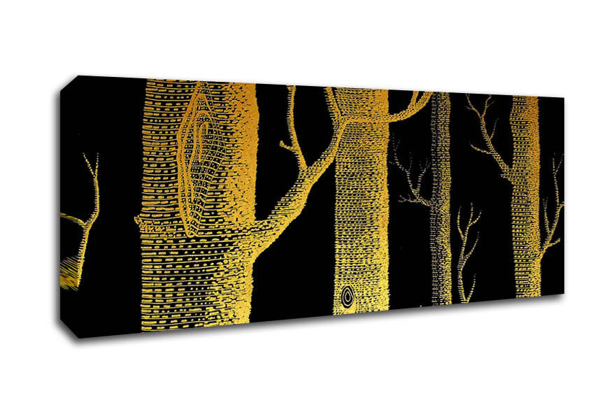 Picture of The Night Time Woodland Panoramic Canvas Wall Art