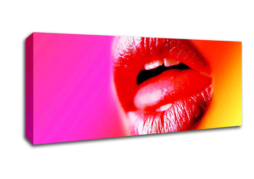 Picture of Red Lips Panoramic Canvas Wall Art