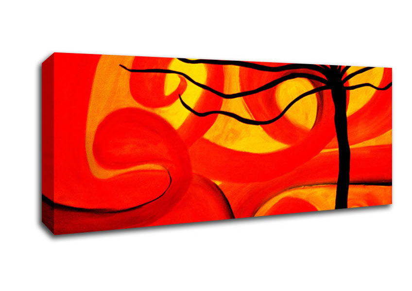 Picture of Magical Red Twist Tree Panoramic Canvas Wall Art