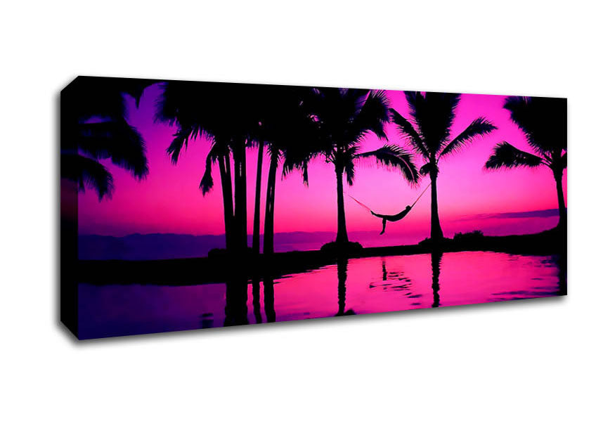 Picture of Dreaming Wonderland Pink Purple Panoramic Canvas Wall Art