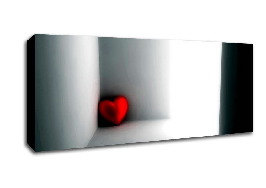 Picture of Red Love Heart Corner Panoramic Canvas Wall Art
