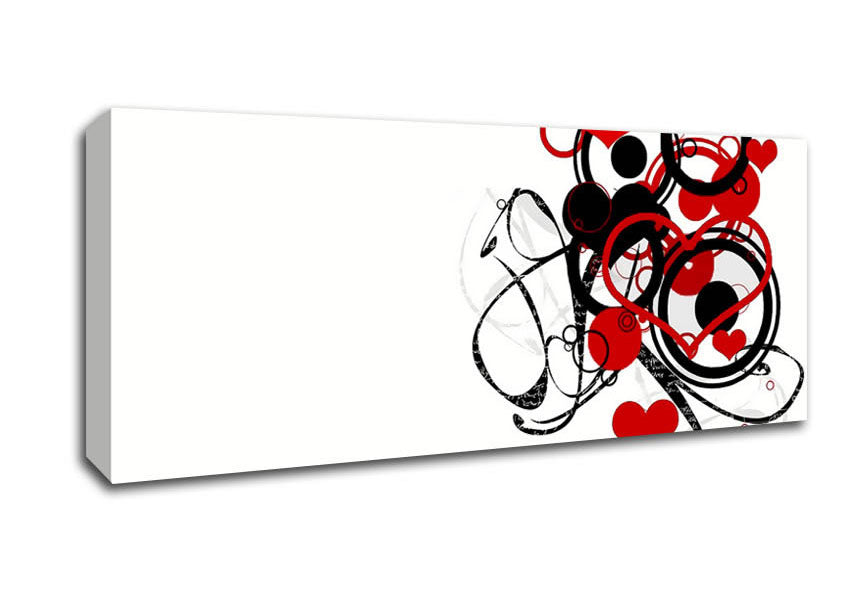 Picture of Circles And Hearts Panoramic Canvas Wall Art