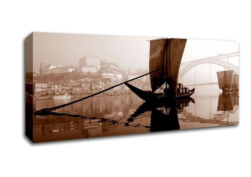Picture of Sydney Harbour Retro Ship Panoramic Canvas Wall Art