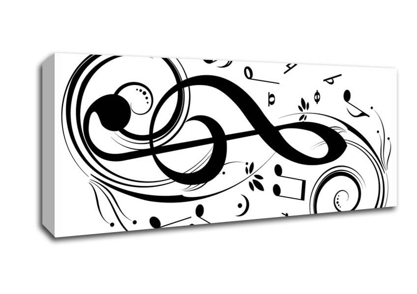 Picture of Musical Note Panoramic Canvas Wall Art