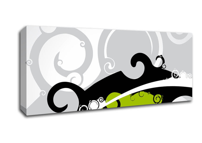 Picture of The Green Grey Wave Panoramic Canvas Wall Art
