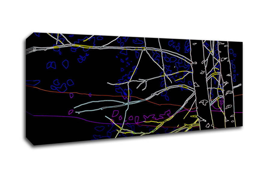 Picture of Tree Sketch Panoramic Canvas Wall Art