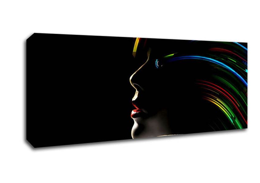 Picture of Rainbow Hair Panoramic Canvas Wall Art