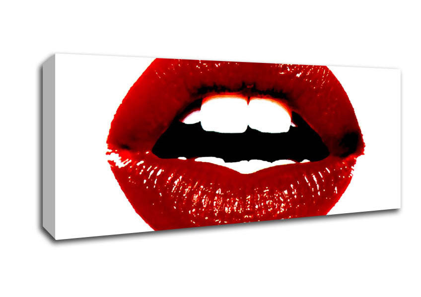 Picture of Red Hot Lips Panoramic Canvas Wall Art