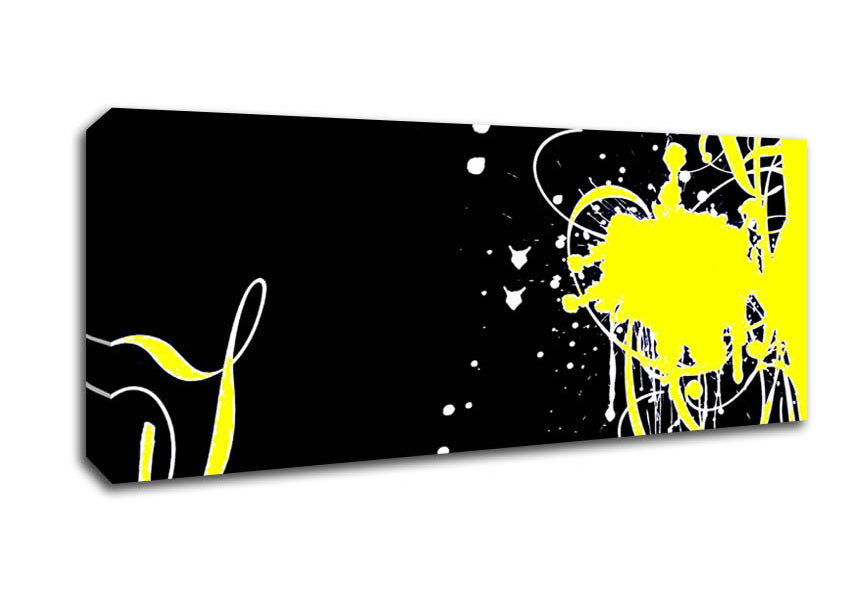 Picture of Yellow On Black Panoramic Canvas Wall Art