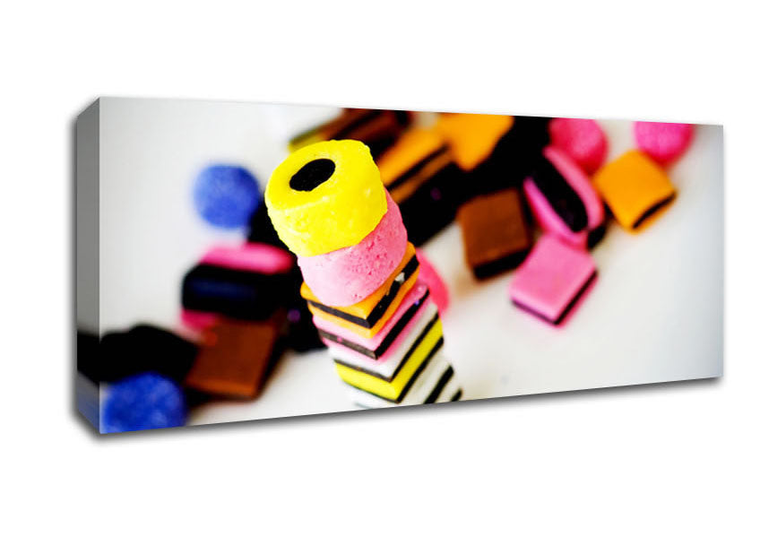 Picture of Liquorice Allsorts Stack Panoramic Canvas Wall Art