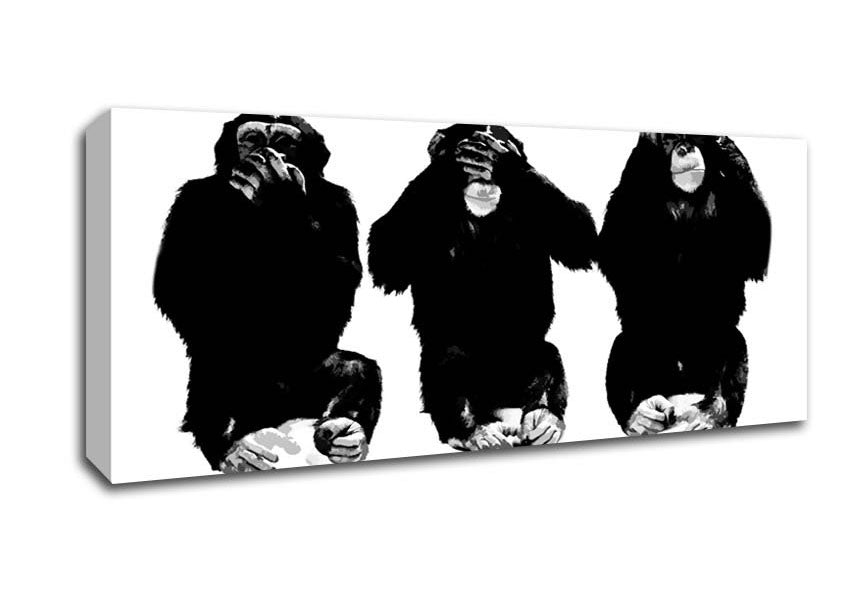 Picture of Speak No Evil See No Evil Hear No Evil Panoramic Canvas Wall Art