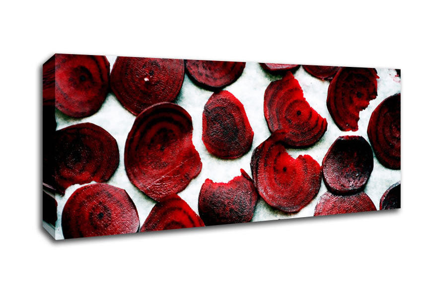 Picture of Red Beetroot Slices Panoramic Canvas Wall Art