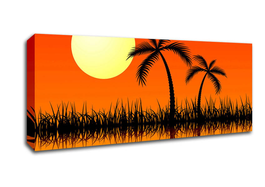 Picture of Palm Tree Bay Panoramic Canvas Wall Art