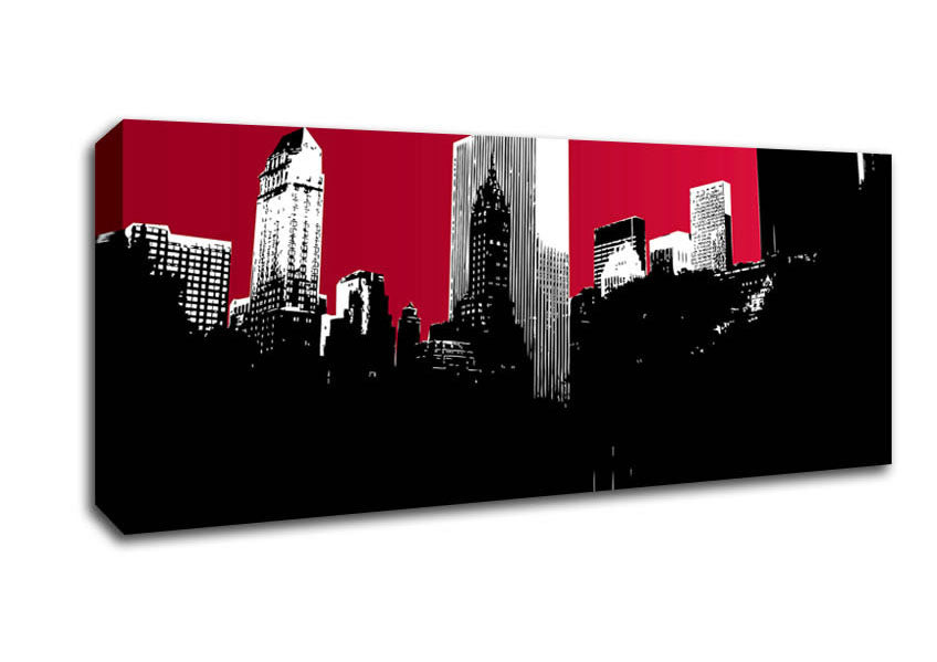 Picture of Painting The City Red Panoramic Canvas Wall Art