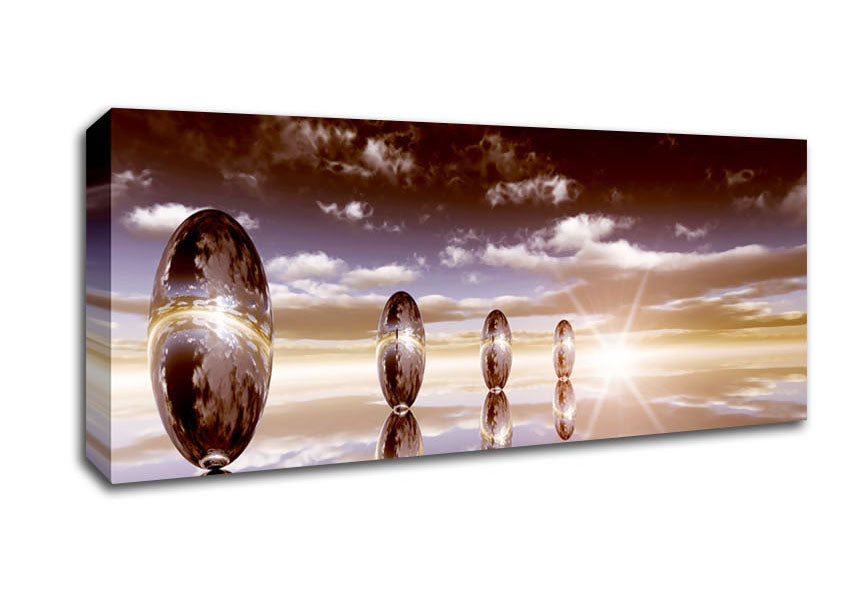 Picture of Spheres Of The Ocean Skies Panoramic Canvas Wall Art