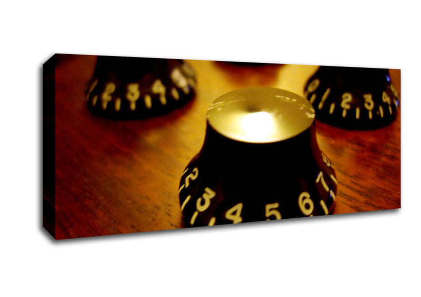Picture of Guitar Dials Close-Up Panoramic Canvas Wall Art