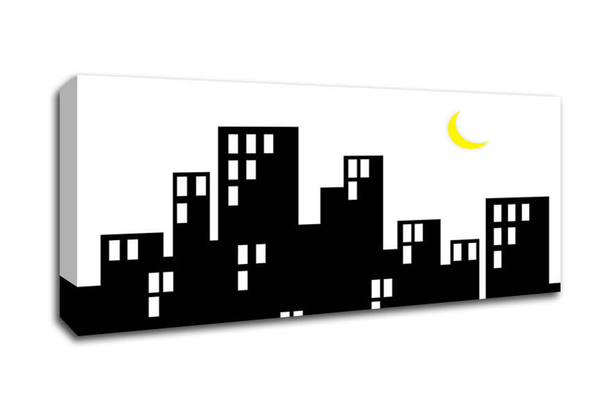 Picture of City Moonlight Panoramic Canvas Wall Art
