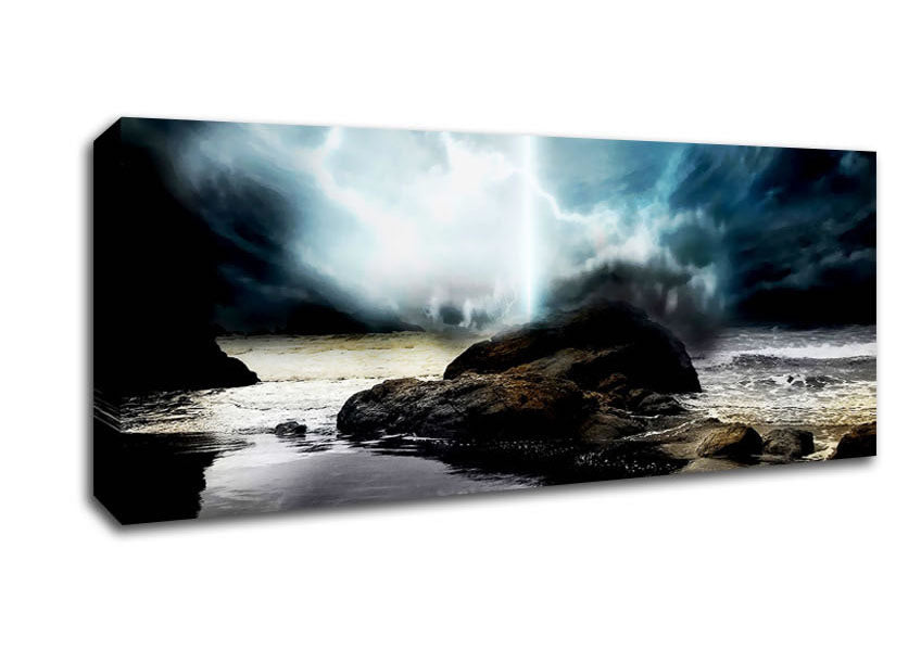 Picture of Storm On The Beach Panoramic Canvas Wall Art