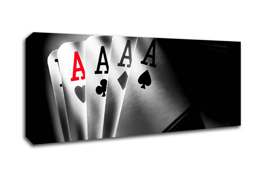 Picture of Poker Aces Panoramic Canvas Wall Art
