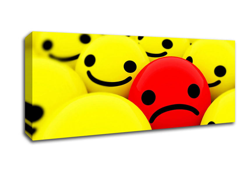 Picture of Unhappy Red Panoramic Canvas Wall Art