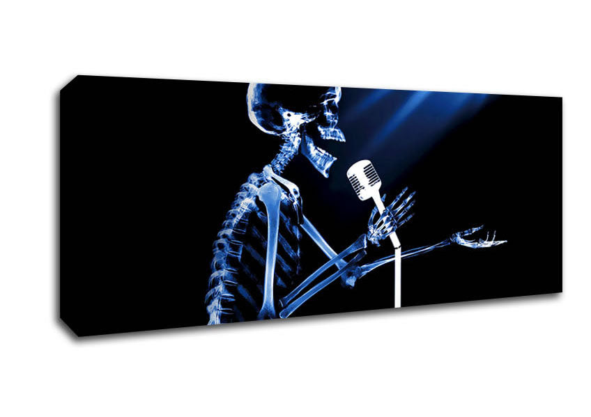 Picture of Skeleton Singer Panoramic Canvas Wall Art