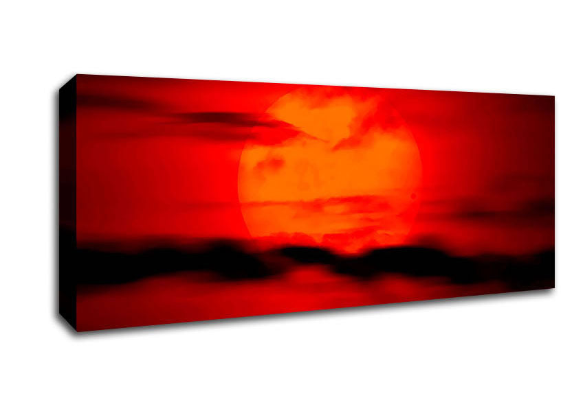 Picture of Red Sun Clouds Panoramic Canvas Wall Art