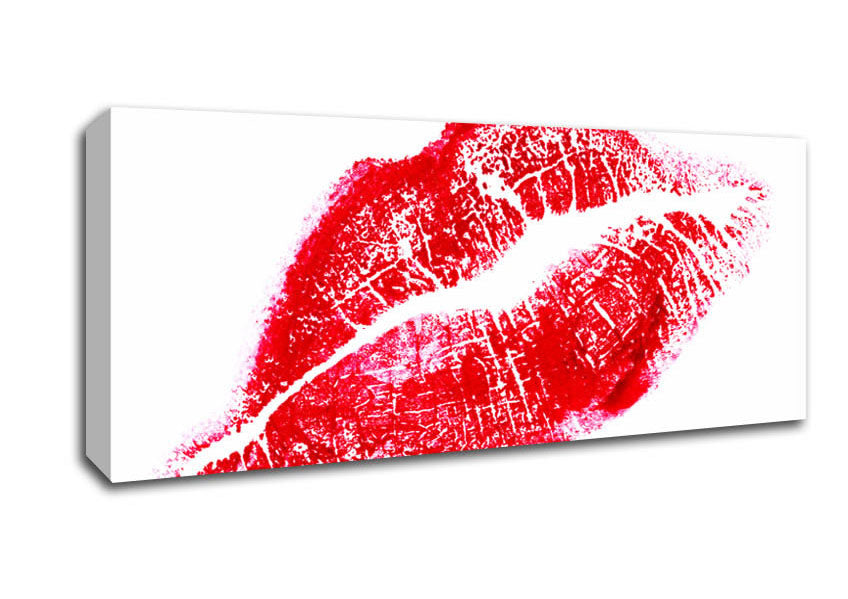 Picture of Red Lipstick Mark Panoramic Canvas Wall Art