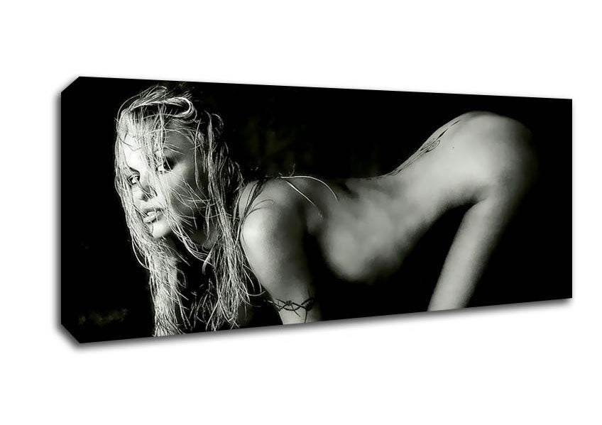 Picture of The Form Of A Woman B n W Panoramic Canvas Wall Art