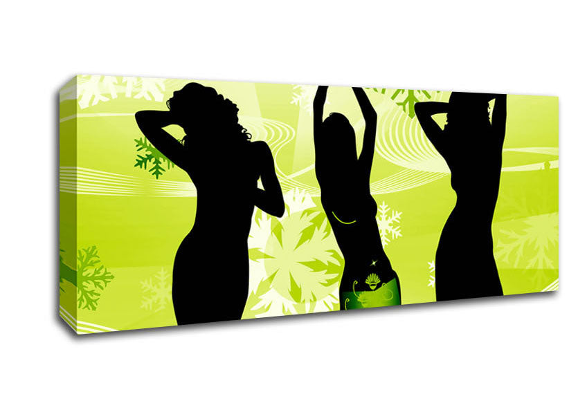 Picture of Womanly Shape Lime Panoramic Canvas Wall Art