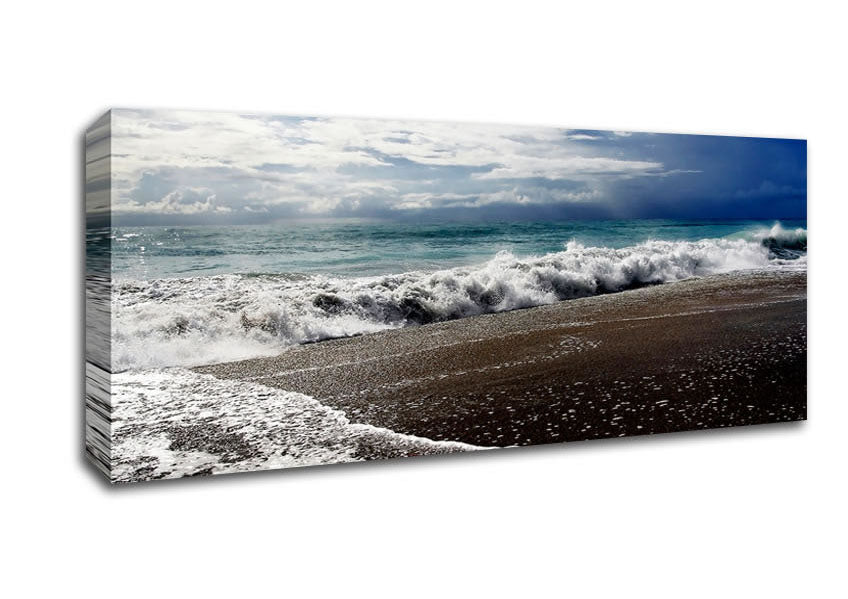 Picture of Sparkling Ocean Flow Panoramic Canvas Wall Art