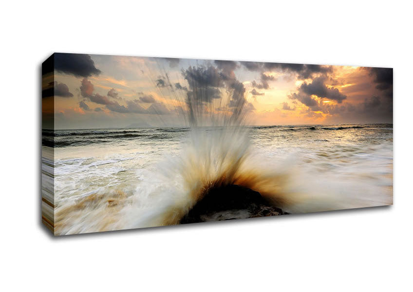 Picture of Sea Wave Panoramic Canvas Wall Art