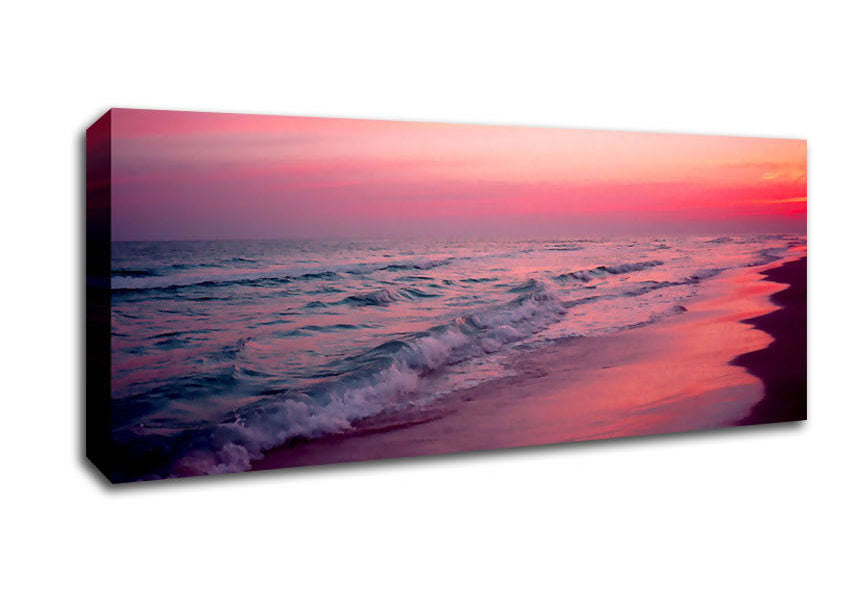 Picture of Lilac Pink Ocean Panoramic Canvas Wall Art