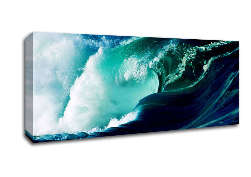 Picture of Crash Of The Waves Panoramic Canvas Wall Art