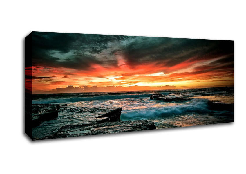 Picture of Just After The Storm At Sea Panoramic Canvas Wall Art