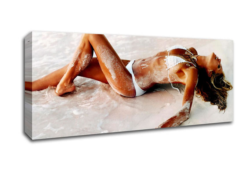 Picture of Elle Macpherson In The Sea Panoramic Canvas Wall Art