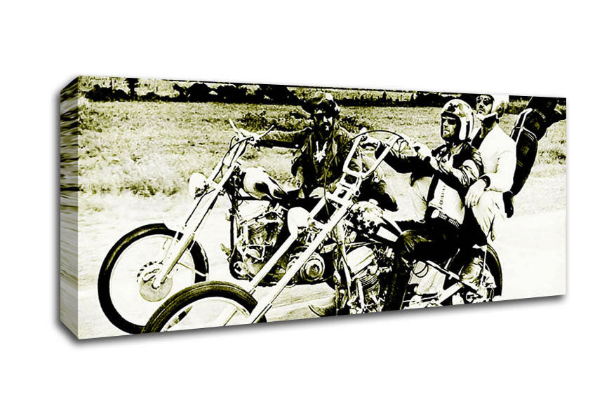 Picture of Easy Rider Sepia Panoramic Canvas Wall Art