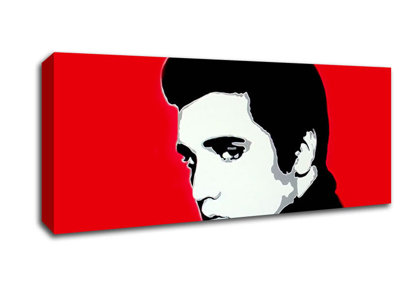 Picture of Elvis Portrait Red Panoramic Canvas Wall Art