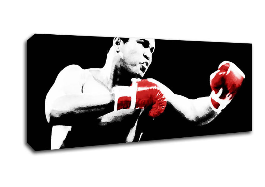 Picture of Muhammad Ali Red Boxing Gloves Panoramic Canvas Wall Art