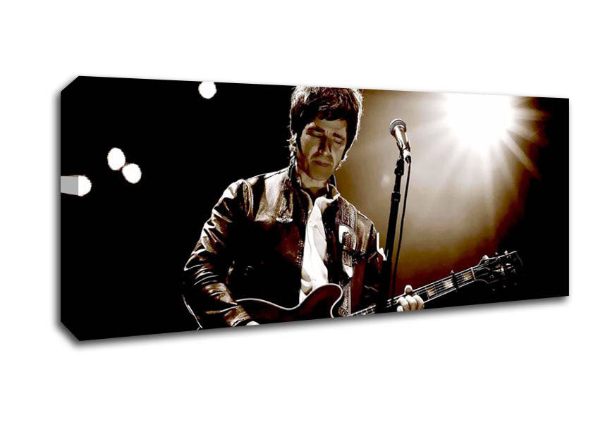 Picture of Noel Gallagher Oasis Sepia Panoramic Canvas Wall Art