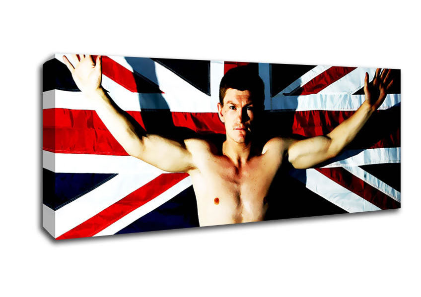 Picture of Ricky Hatton British Flag Panoramic Canvas Wall Art