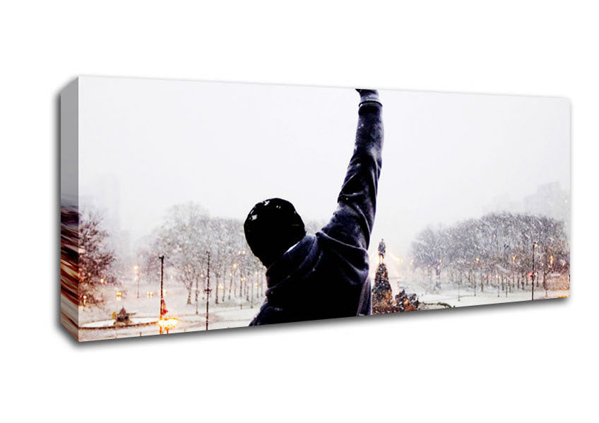 Picture of Rocky Balboa On The Steps Panoramic Canvas Wall Art