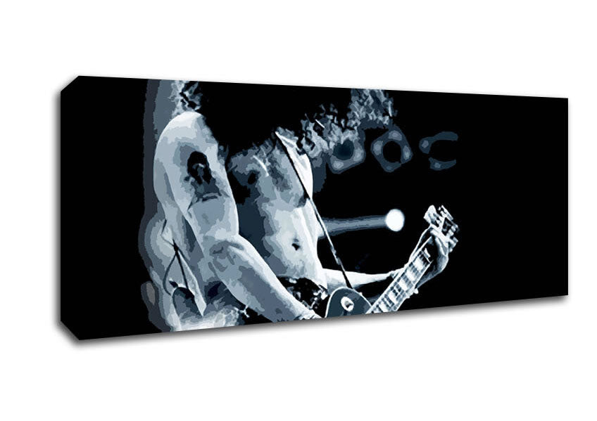 Picture of Slash On Guitar Blue Panoramic Canvas Wall Art