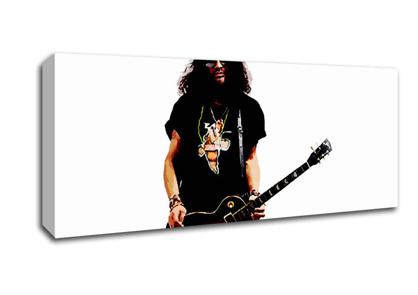 Picture of Slash On Guitar Top Hat Colour Panoramic Canvas Wall Art